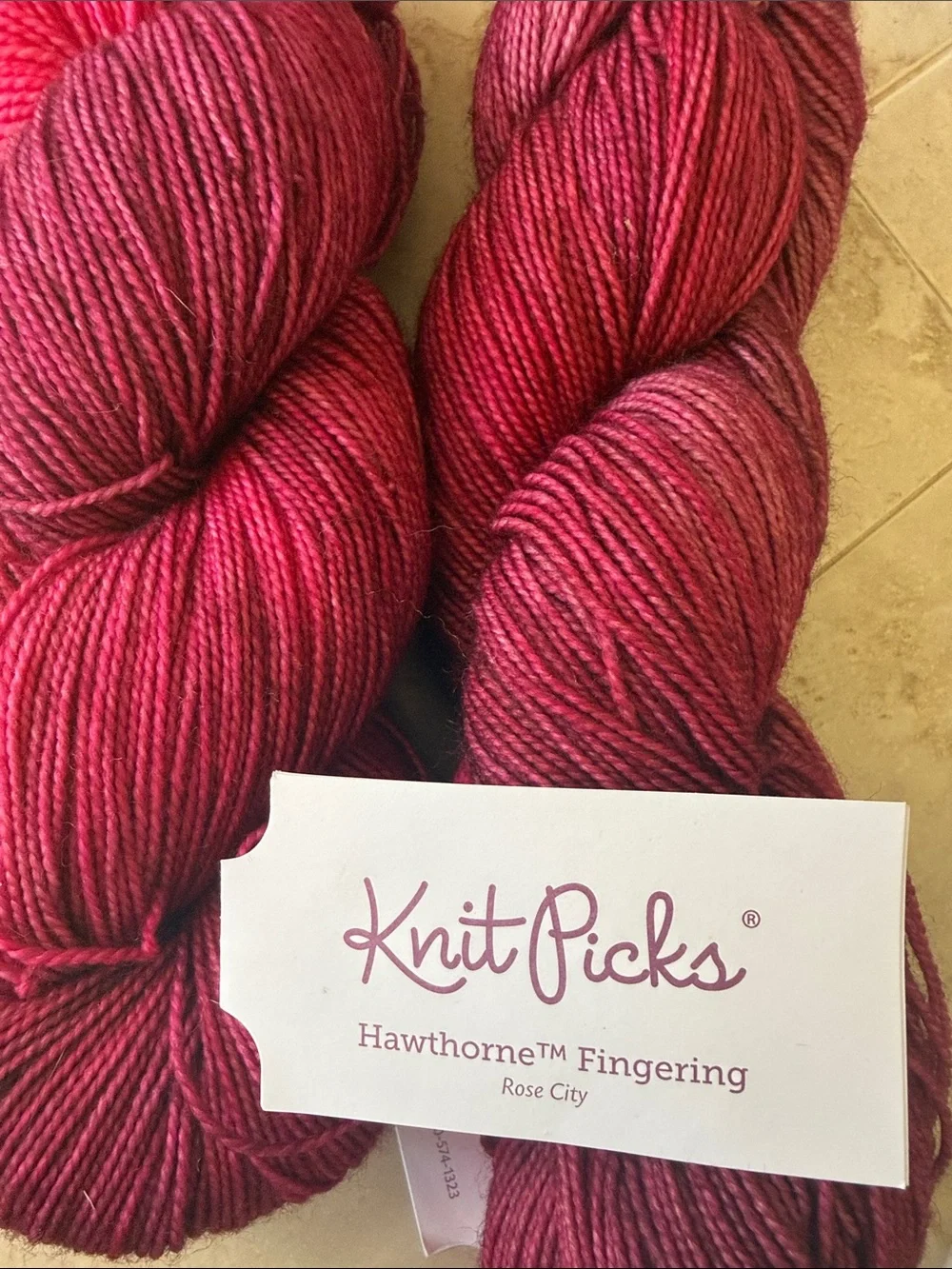 Knit Picks Hawthorne Fingering Yarn - Pink Multi - Rose City